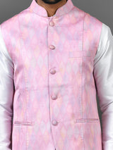 Designer Kurta Jacket Set In Pink