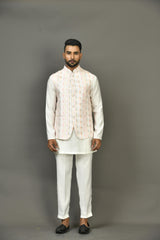 Designer Kurta Jacket Set In Multicolour