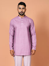 Designer Purple Satin Short Kurta