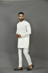 Short Kurta With Pant in Off white Colour