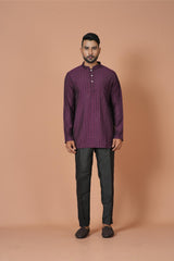 Short Kurta With Pant in Purple Colour