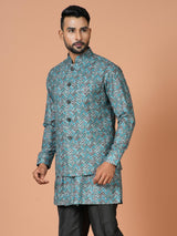 Kurta Jacket Set in Multicolour