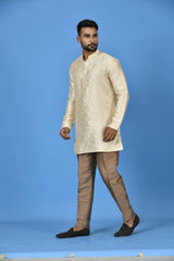 Short Kurta With Pant in Cream Colour