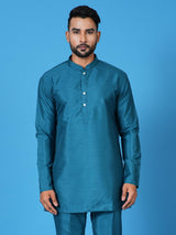 Designer Blue Silk Short Kurta