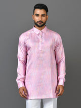 Designer Pink Satin Short Kurta