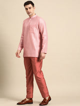 Elegant Pink Cotton-Blend Kurta Set
