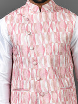 Designer Kurta Jacket Set In Peach