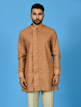 Designer Yellow Cotton Blend Short Kurta