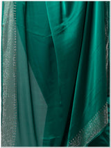Green Santoon Saree With Sequence Blouse Piece.