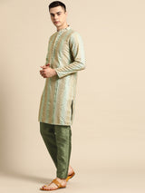 Vibrant Multicolour Cotton Blend Kurta Set
