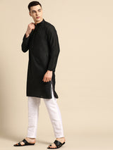 Jet Black Pure Cotton Timeless Kurta Set