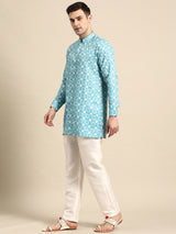 Classic Blue Cotton Kurta Set