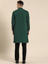 Striped Green Rayon Kurta Set
