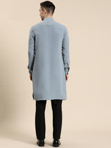 Grey Viscose Rayon Kurta Set