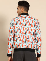 Floral Stripe Bomber Jacket