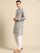 Charcoal Grey Silk Elegant Kurta Set