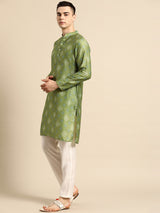 Forest Green Silk Stylish Kurta Set