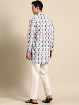 Sophisticated Grey Cotton-Blend Kurta Set