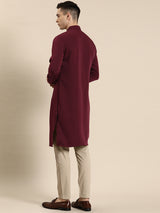 Maroon Viscose Rayon Kurta Set