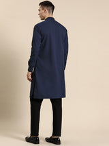 Navy Blue Viscose Rayon Kurta Set