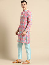 Kaleidoscope Multicolour Silk Designer Kurta Set