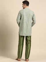 Fresh Green Cotton-Blend Kurta Set