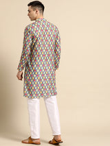 Splendid Multicolour Silk Kurta Set