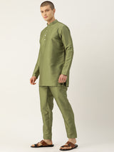 Chic Silk Blend Stylish Nehru Jacket Set