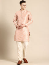 Pastel Pink Muslin Cotton Kurta Set