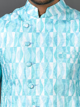 Kurta Jacket Set in Sea Green Colour
