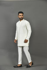 Short Kurta With Pant in Off white Colour