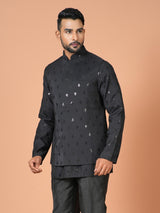 Kurta Jacket Set in Black Colour