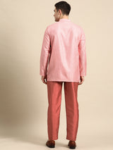 Elegant Pink Cotton-Blend Kurta Set