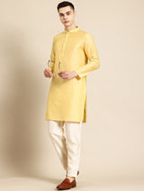 Yellow Muslin Cotton Kurta Set