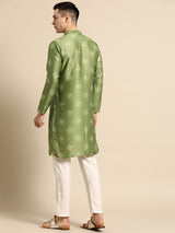 Forest Green Silk Stylish Kurta Set