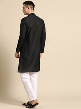 Jet Black Pure Cotton Timeless Kurta Set