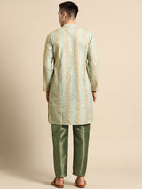 Vibrant Multicolour Cotton Blend Kurta Set