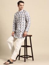 Sophisticated Grey Cotton-Blend Kurta Set