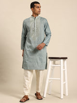 Light Blue Muslin Cotton Kurta Set