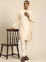 Cream Muslin Cotton Kurta Set