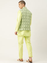 Lush Green Graceful Nehru Jacket Set