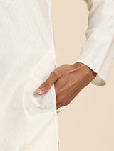 Cream Muslin Cotton Kurta Set