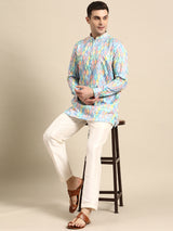 Festive Multicolour Cotton-Blend Kurta Set
