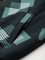 Geometric Grid Bomber Jacket