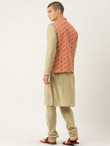 Elegant Multicolour Traditional Nehru Jacket Set