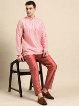 Elegant Pink Cotton-Blend Kurta Set