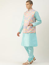 Charming Multicolour Nehru Jacket Set