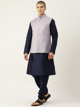 Classic Blue Formal Nehru Jacket Set