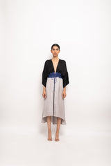 Black-Grey High Low Cape