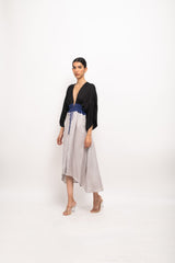 Black-Grey High Low Cape